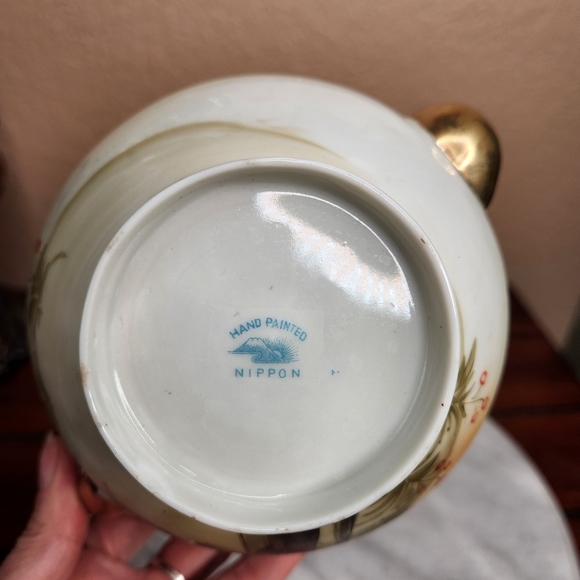 Vintage Nippon Hand Painted Palm Tree Tea Set Porcelain Good Condition - Picture 5 of 15